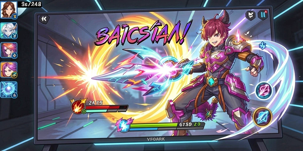 Pemandangan level yang menakjubkan dalam game.